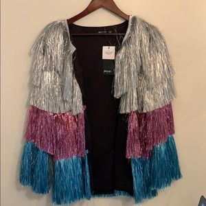Nasty Gal Multicolored Fringe Jacket and Shorts
